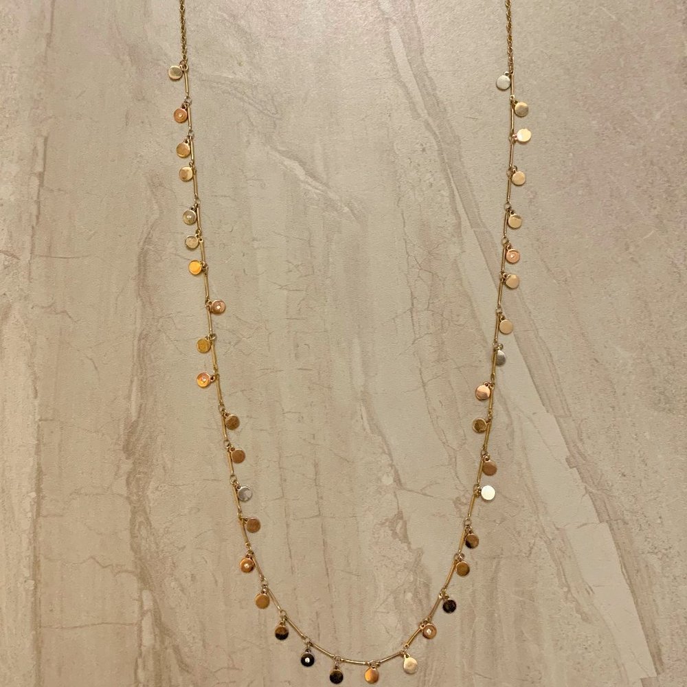 Silver, gold, rose gold medallion necklace